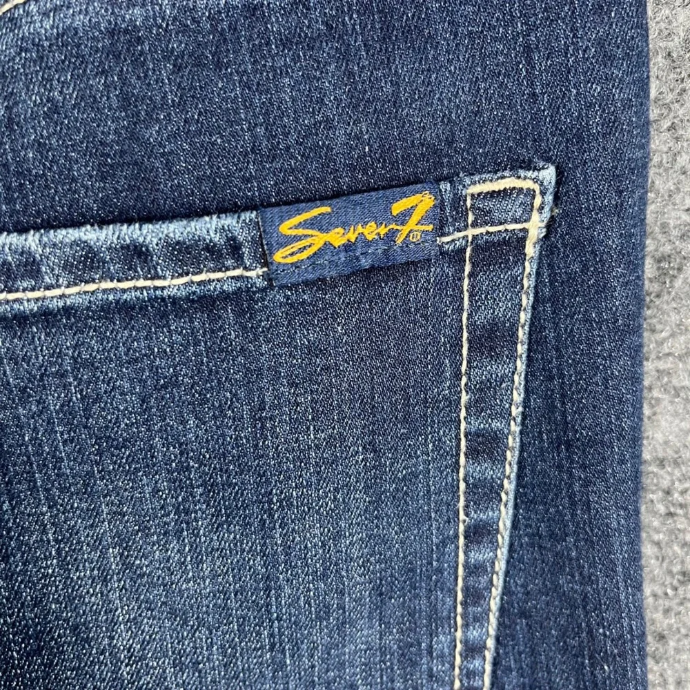 Seven7 High Rise Skinny Jeans Womens 8 Dark Wash Blue Raw Frayed Hem Stretch